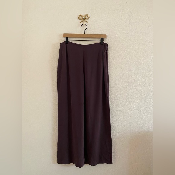 Eileen Fisher Pants - Eileen Fisher Pants Womens Size Small Plum Wide Leg Trousers Minimalist Lux